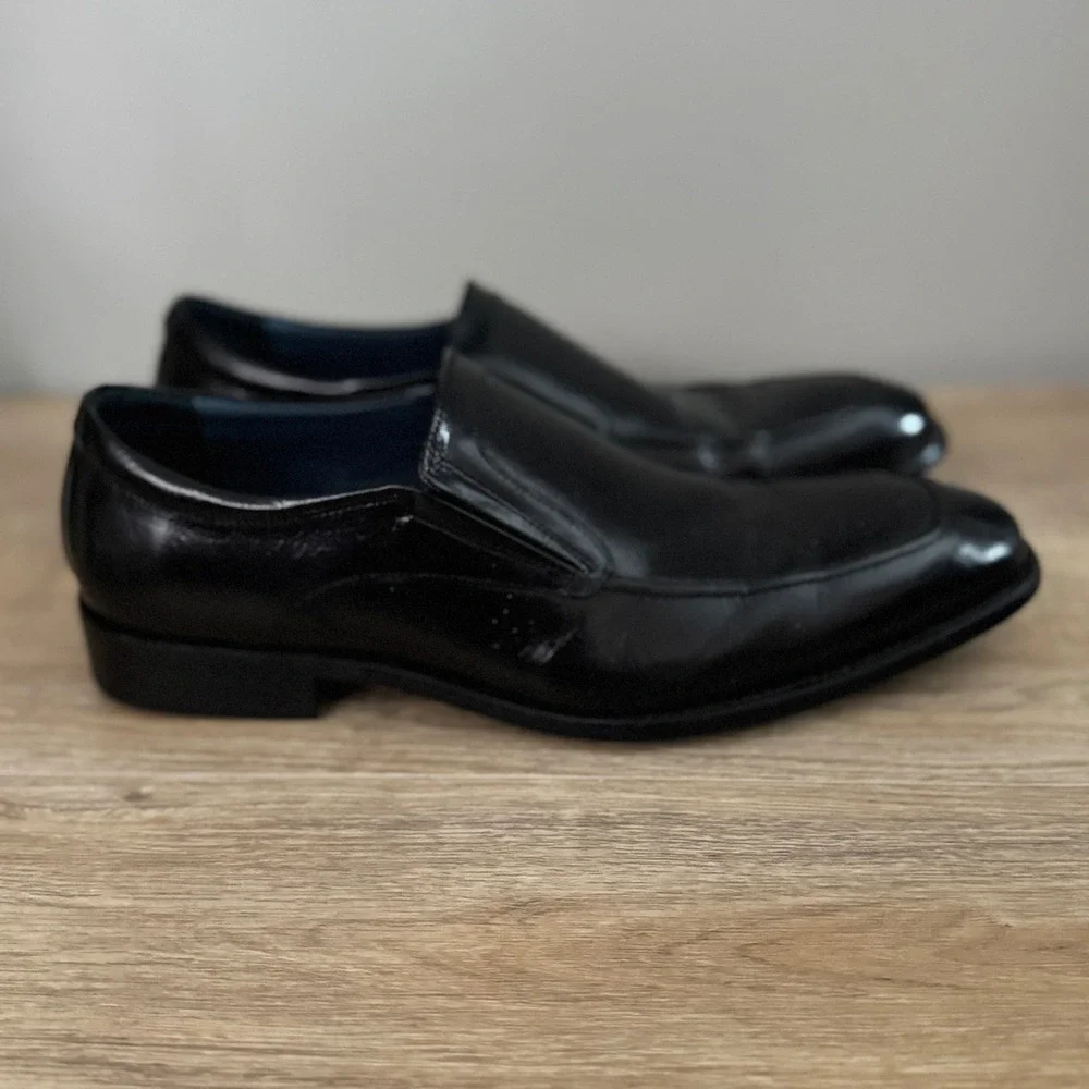 Stacy Adams Shoes Slip On Loafers Memory Foam‎ Dress Black Neutral PreppyMens 8M